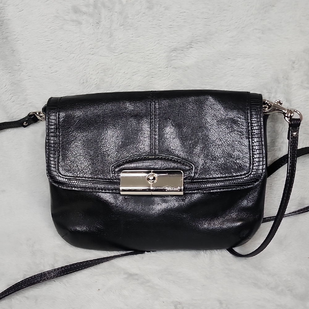 Coach Kristin black leather crossbody bag